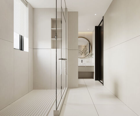 High Density Non Slip Indoor Tiles Stain Resistance Cream White Tiles Waterproof