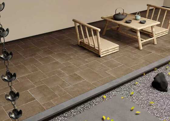 20 Millimeters Thick Outdoor Limestone Flooring Brick Brown External Limestone Tiles