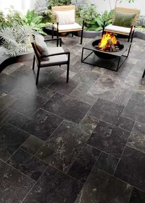 Black Gold Brick Limestone Garden Tiles Easy Cleaning And Maintenance Customizable