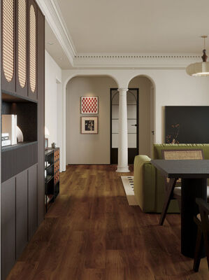 Black Walnut Spc Luxury Vinyl Flooring Stain Resistance Non Toxic And Odorless