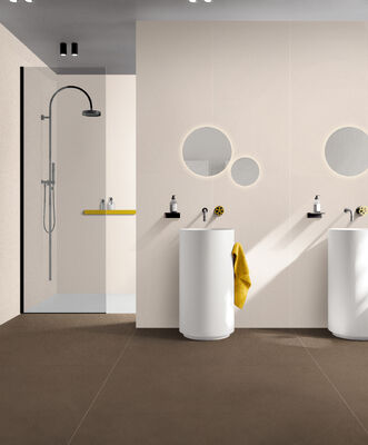 Deep Coffee Colored Indoor Porcelain Tiles Leather Texture Anti Slip Surface