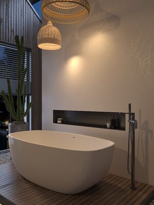 Modern TV Wall Slab Artistic Custom Stone Slab With White Banana Leaf