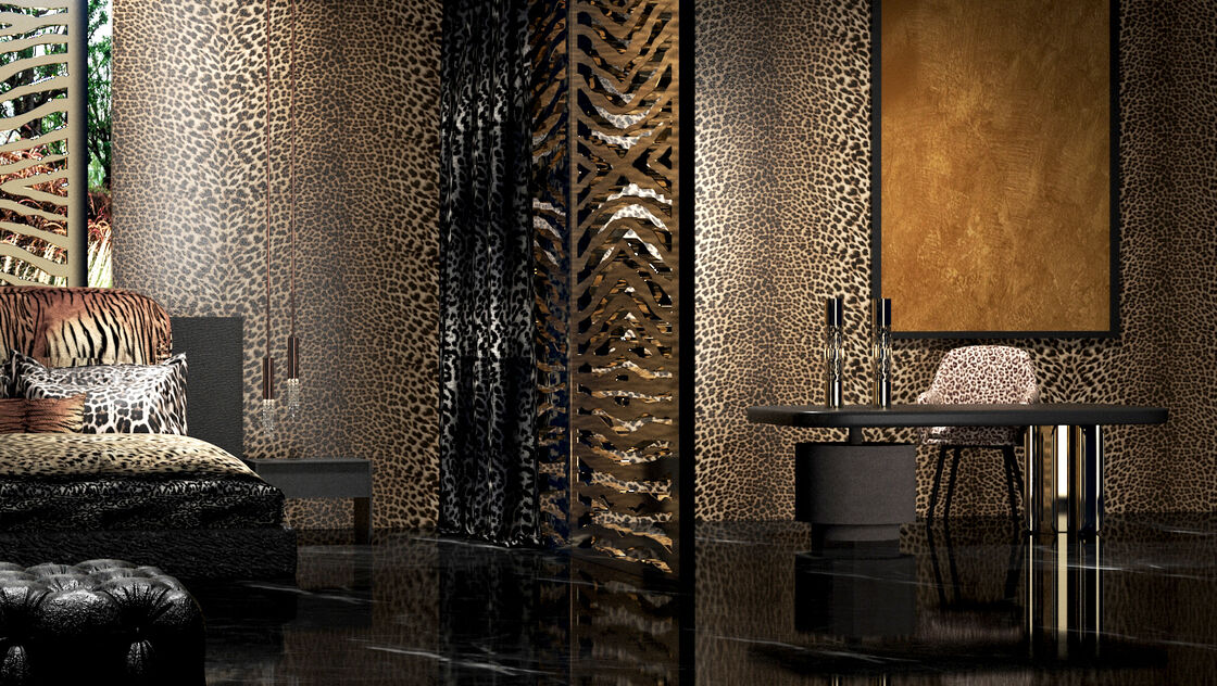 Gold Luxury Decorative Stone Slab Beautiful Leopard Print For Hotel And Home