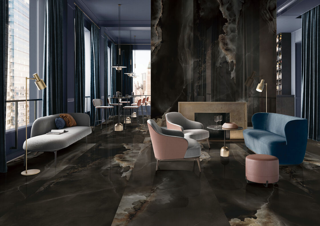 High End Indoor Stone Slab 900mmx2700mm Customizable With Mirror Surface