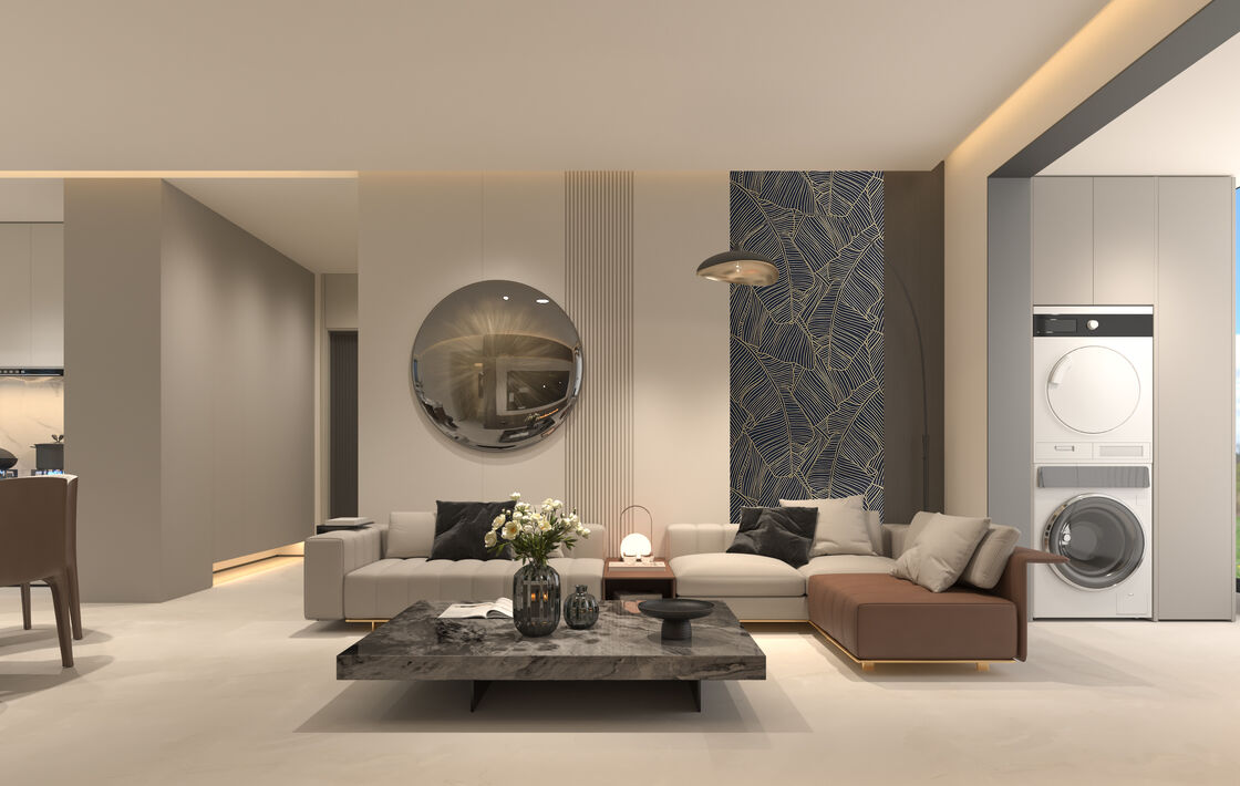 Modern Design Custom Stone Slab Artistic Stone Slab Black And Gold Banana Leaf