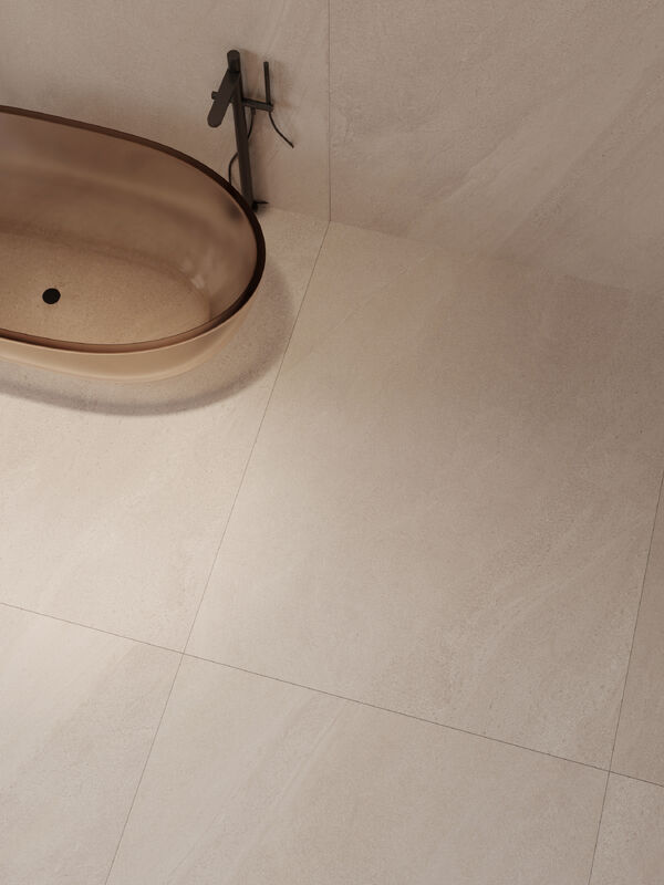 Matera Sandstone Beige Living Room Tiles Abrasion Proof Customizable Color