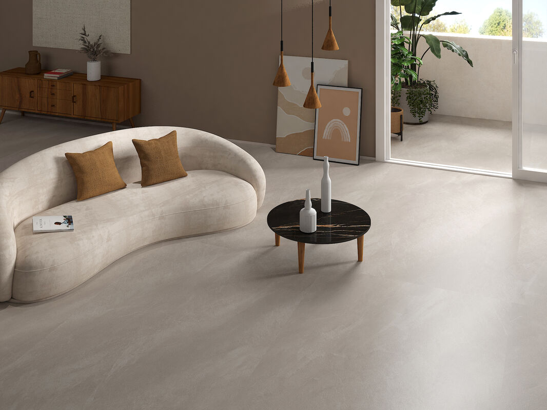 Customization Non Slip Indoor Tiles Light Grey Easy Cleaning Living Room Floor Tiles