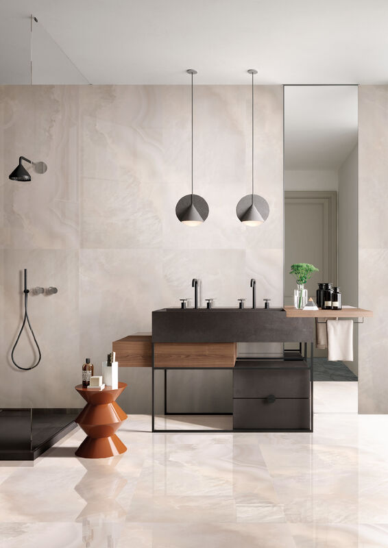 Iranian Agate Porcelain Indoor Tiles Stain Resistance Easy Cleaning For Bathroom