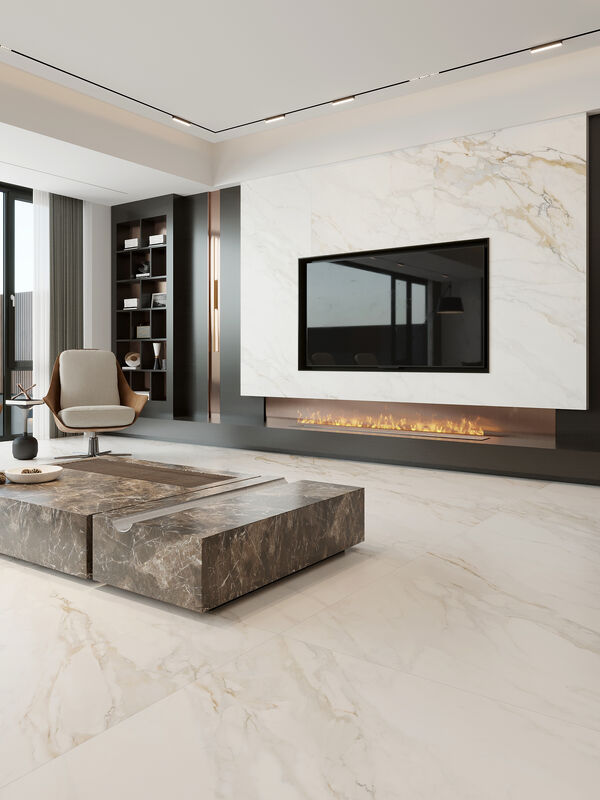 Super White Texture Non Slip Indoor Tiles Soft Light Fish Maw Gold Room Floor Tiles