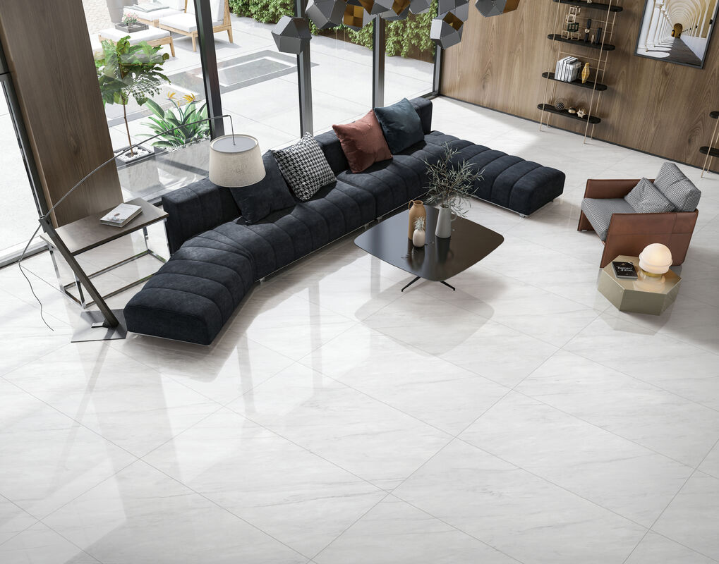 Super White Texture Indoor Tiles For Floor Bright Surface And Soft Light Living Room Floor Tiles