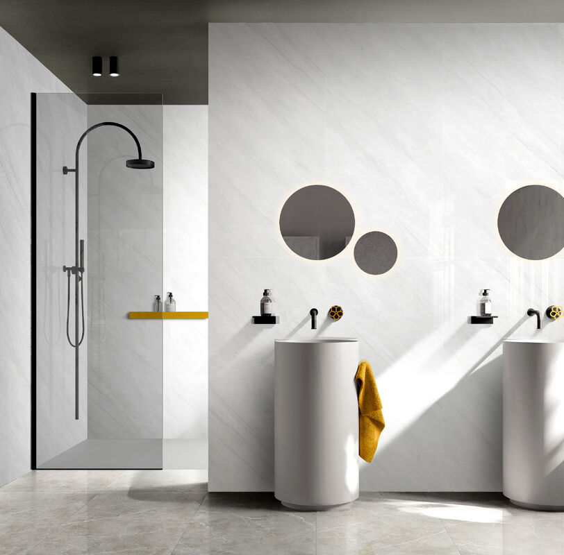 Super White Texture Indoor Tiles For Floor Bright Surface And Soft Light Living Room Floor Tiles