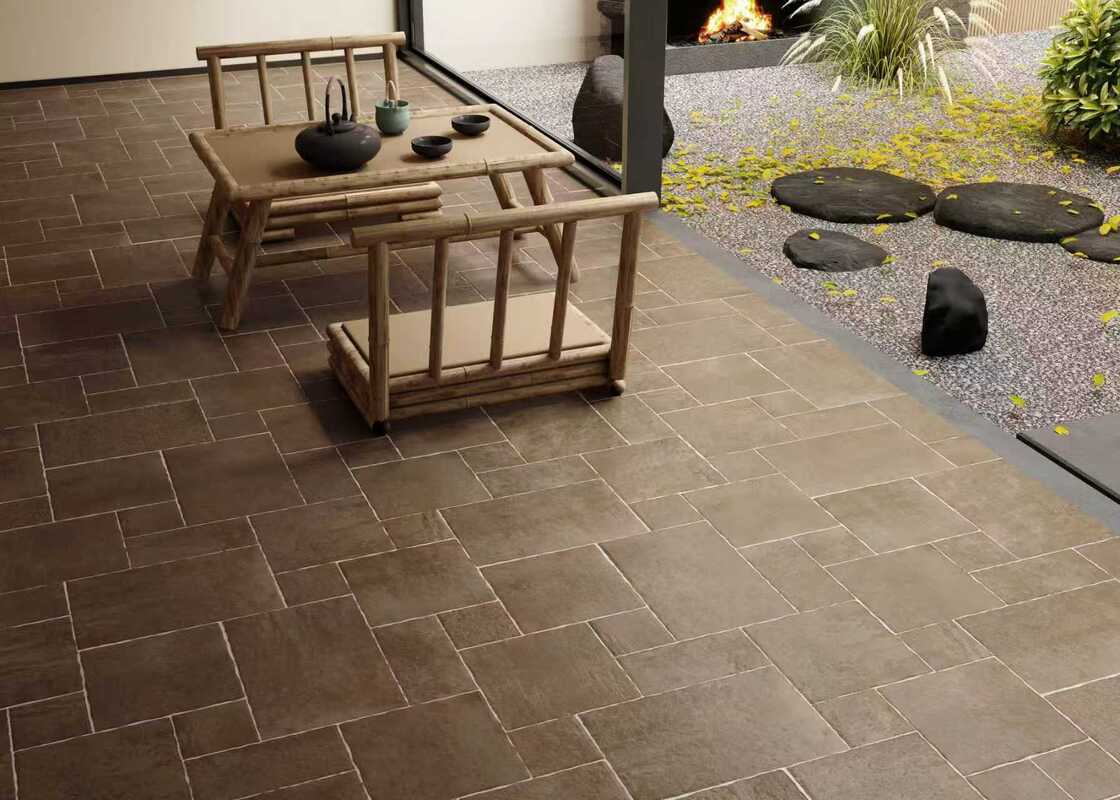 20 Millimeters Thick Outdoor Limestone Flooring Brick Brown External Limestone Tiles