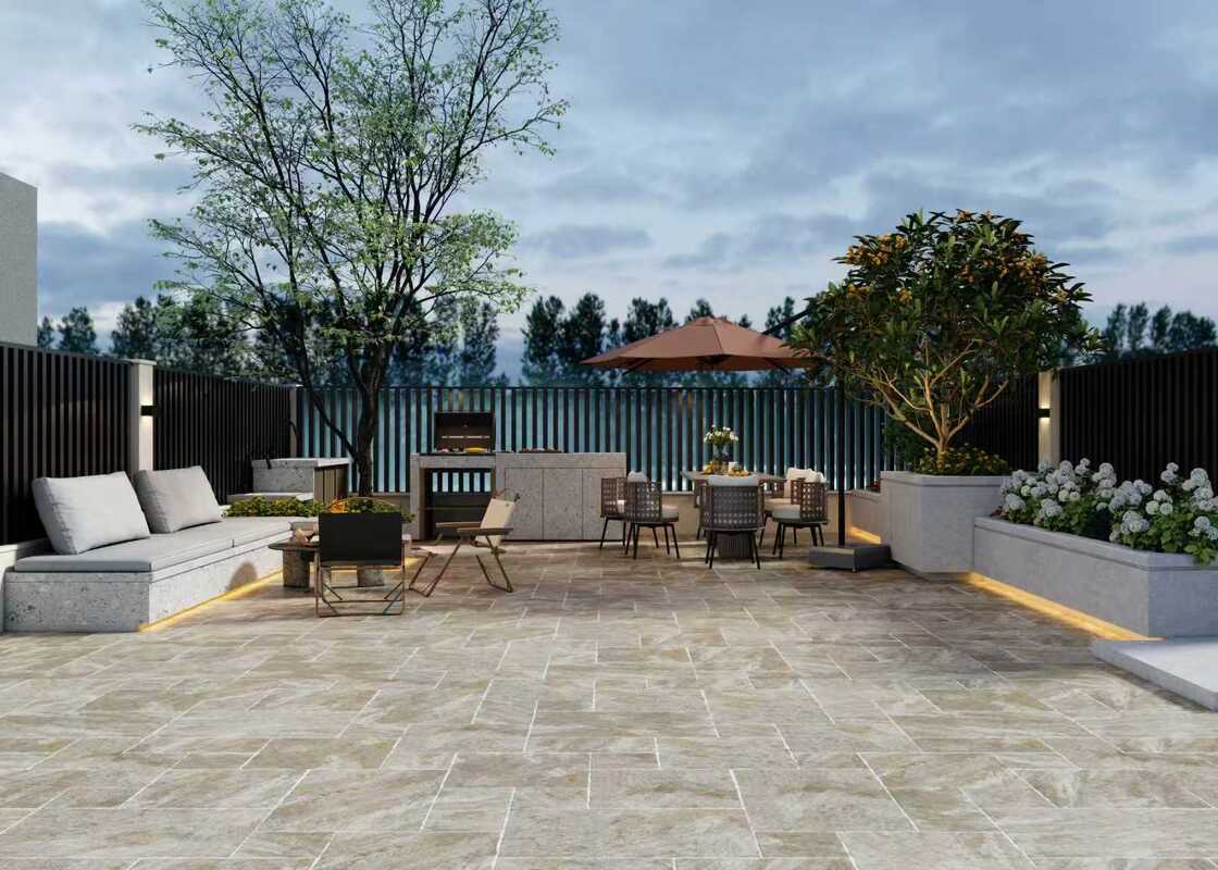 Smooth Surface Limestone Tiles Outdoor Anti Slip For High End Courtyards