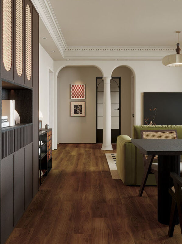 Black Walnut Spc Luxury Vinyl Flooring Stain Resistance Non Toxic And Odorless