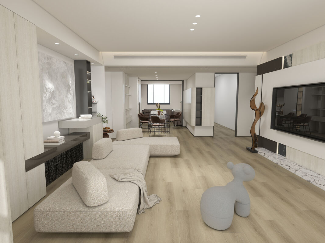 Light Grey Spc Tiles Flooring Mildew Proof Spc Tile Flooring Easy Cleaning