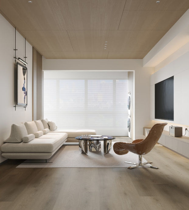 Milos Oak Waterproof Spc Flooring Light Brown Spc Floor Tiles Impact Resistant