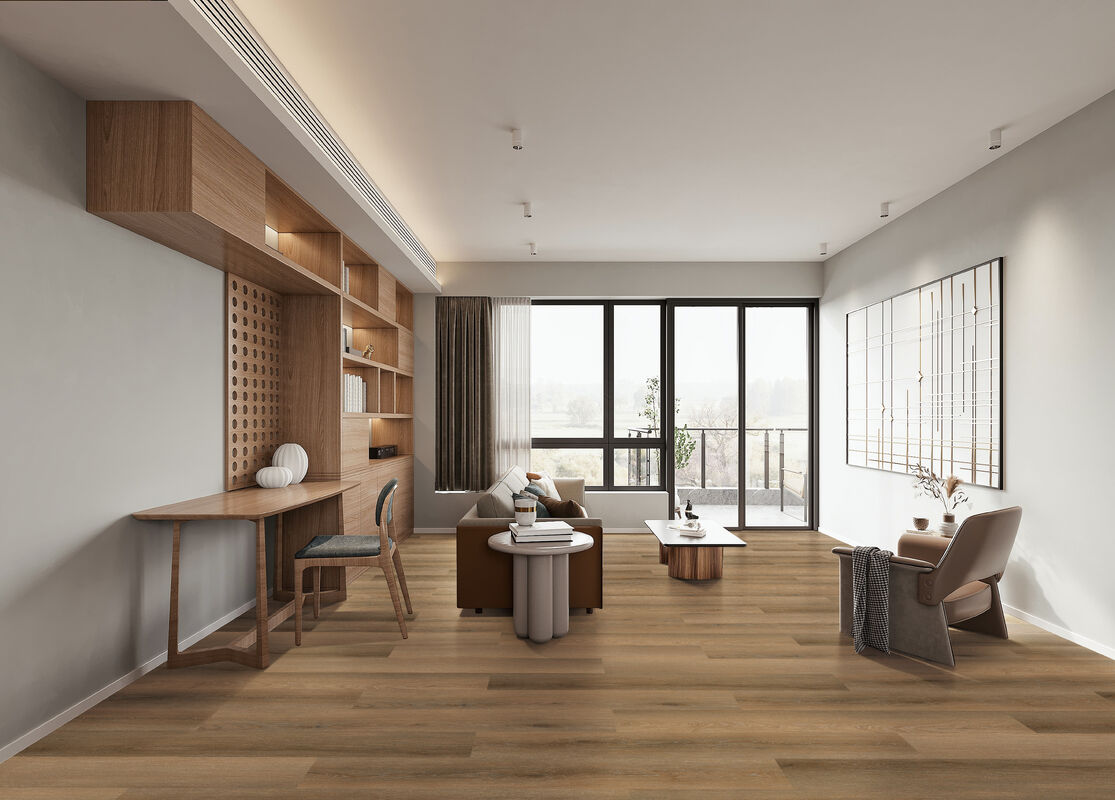 Milos Oak Waterproof Spc Flooring Light Brown Spc Floor Tiles Impact Resistant