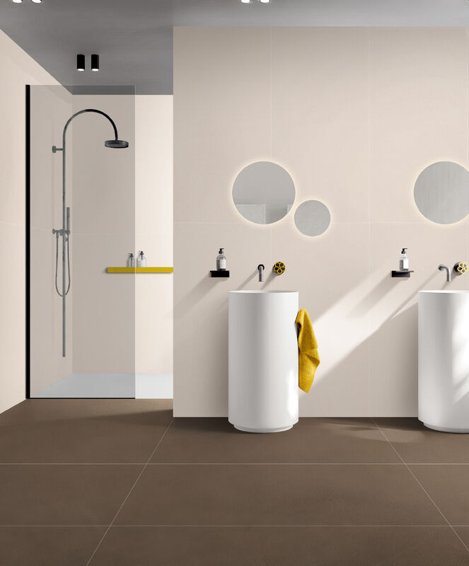 Deep Coffee Colored Indoor Porcelain Tiles Leather Texture Anti Slip Surface