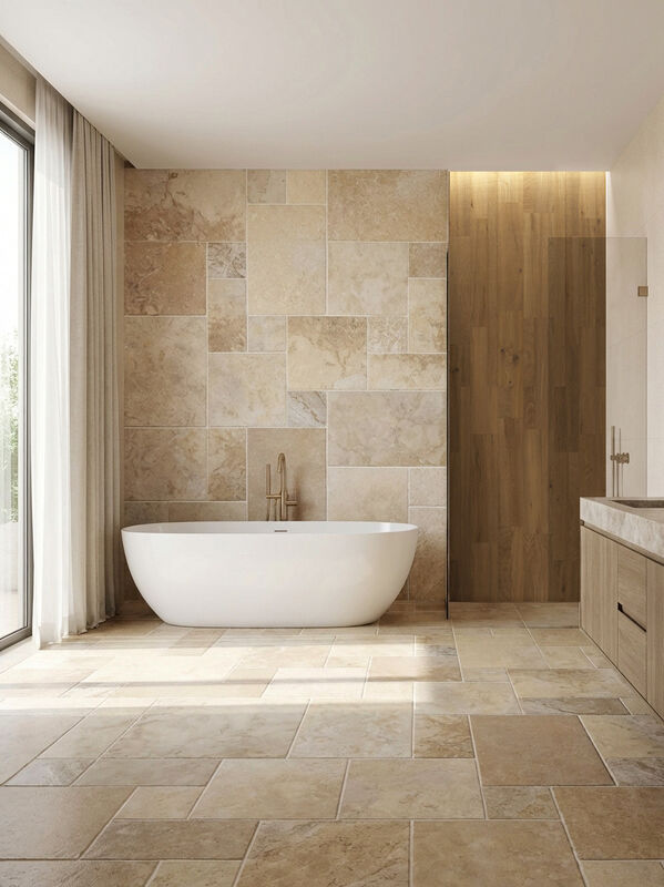 Curved-edge Lame Stone Mixing and laying of 4 different specifications together