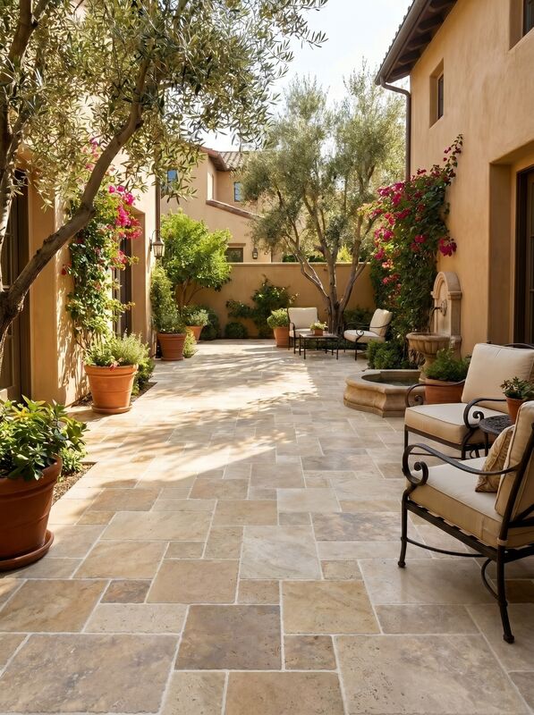 Curved-edge Lame Stone Mixing and laying of 4 different specifications together