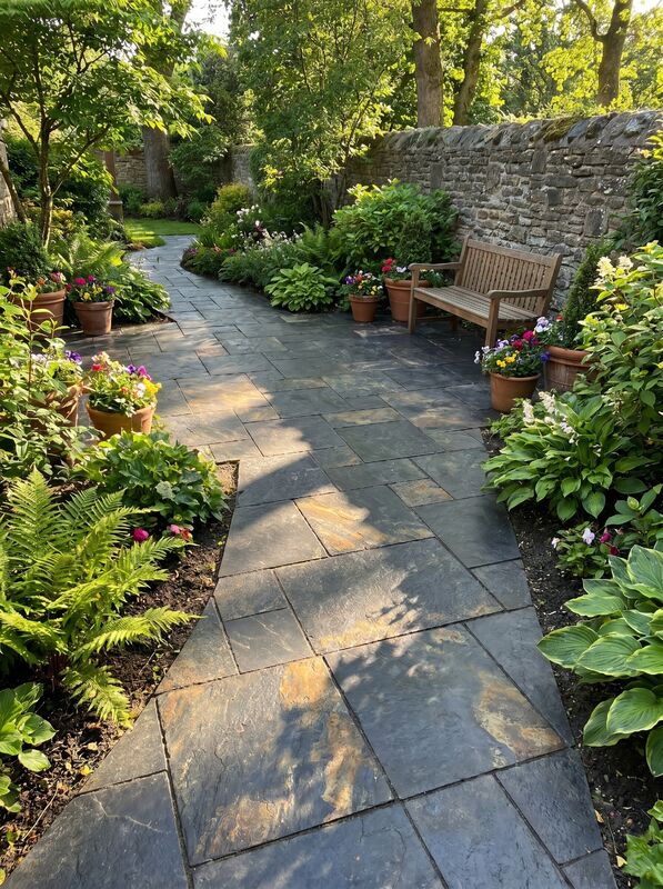 Curved-edge Lame Stone Mixing and laying of 4 different specifications together